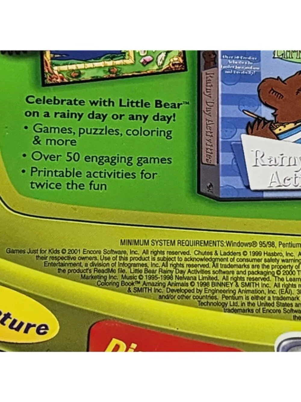 Freddi Fish 2, Chutes & Ladders, Animals Rainy Day Pc Games For Kids New Sealed